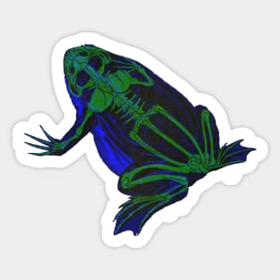 Skeleton Frog Interactive Green&Blue Filter #2 By Red&Blue Sticker